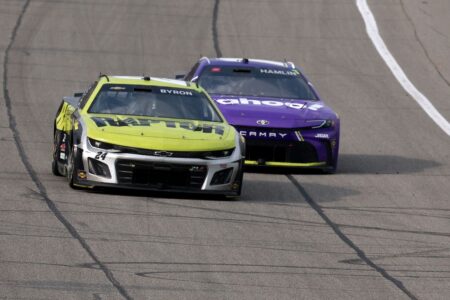 William Byron leads half of the Michigan Cup race before running out of fuel