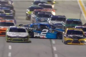 Stunning restart pileup collects ten NASCAR Xfinity cars after weather delay