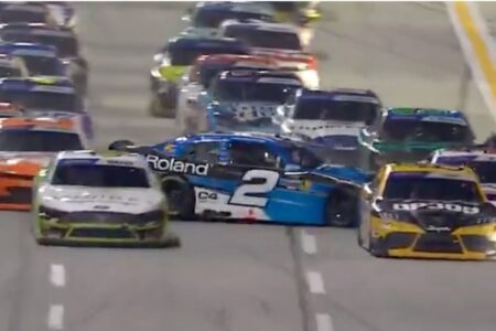 Stunning restart pileup collects ten NASCAR Xfinity cars after weather delay