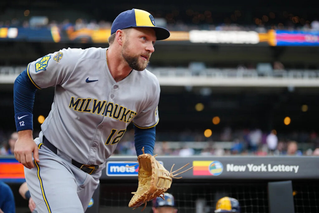 Brewers first baseman Rhys Hoskins to miss approximately 6 weeks with UCL left thumb sprain