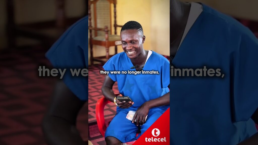Telecel Ghana connects fathers & families at James Camp Prisons with heartfelt calls.#telecel