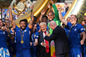 Trump takes part in Club World Cup ceremony, stays front and center for Chelsea’s trophy lift