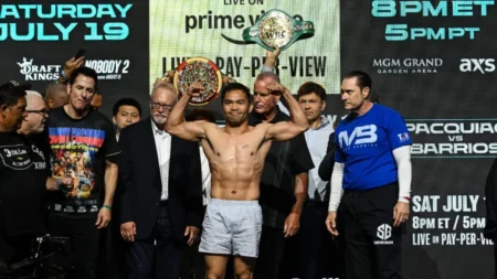 Pacquiao vs. Barrios: PacMan keeps them waiting at the weigh in; Thurman and Charlo go at it