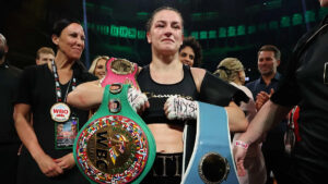 ‘We created history’: Katie Taylor’s triumph a fitting celebration for one of sport’s greatest rivalries