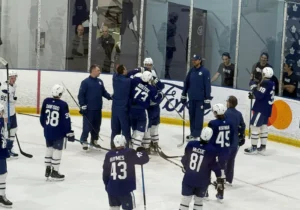 Fight Breaks Out at Maple Leafs Development Camp Between Matthew Hlacar and Rhett Parsons