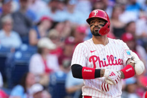 Phillies’ Nick Castellanos out of Saturday’s lineup vs. Yankees with left knee injury