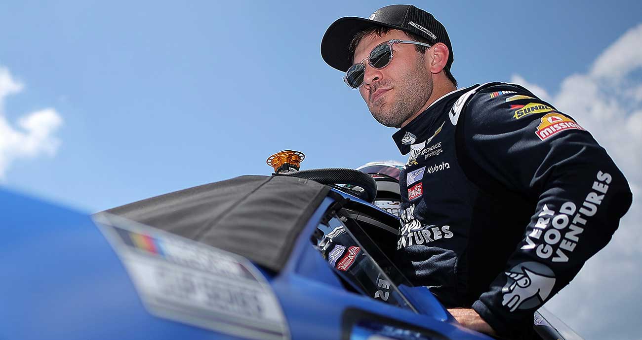 Daniel Suárez loads into the No. 99 Chevy at Pocono Raceway