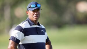 Tiger Woods on site to watch son Charlie
