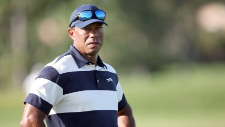 Tiger Woods on site to watch son Charlie