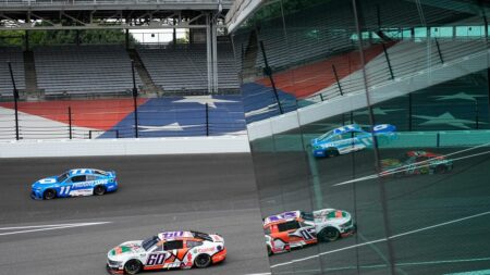 Denny Hamlin crashes hard in NASCAR Indianapolis qualifying