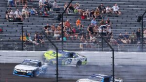 Austin Hill earns penalty for contact with Aric Almriola at NASCAR Xfinity Indianapolis