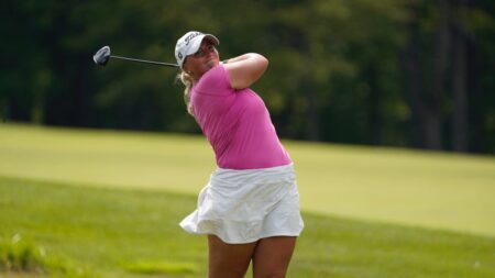Indiana’s Maddie May remains in front