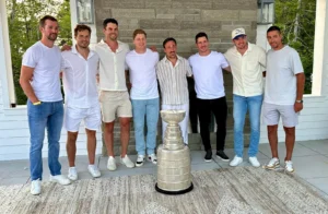Brad Marchand joined by Sidney Crosby, Nathan MacKinnon for Stanley Cup day in Nova Scotia