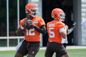 As Browns rookie QBs Dillon Gabriel and Shedeur Sanders report to training camp, where does QB battle stand?