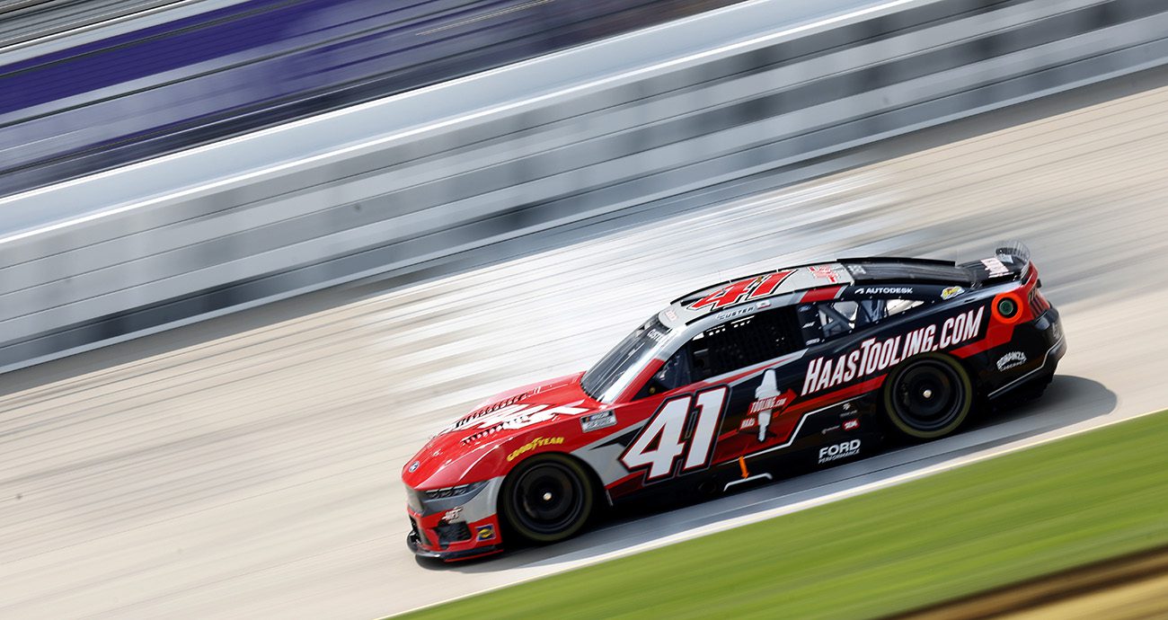 LEBANON, TENNESSEE - MAY 31: Cole Custer, driver of the #41 HaasTooling.com Ford, drives during practice for the NASCAR Cup Series Cracker Barrel 400 at Nashville Superspeedway on May 31, 2025 in Lebanon, Tennessee. (Photo by Sean Gardner/Getty Images)
