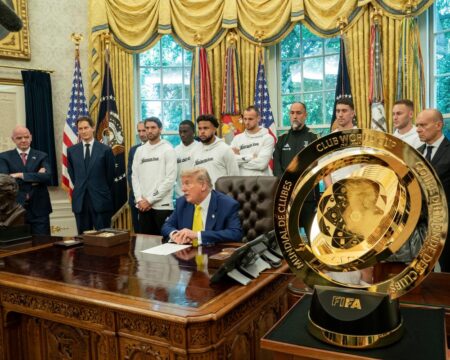 Trump says Club World Cup trophy will remain in Oval Office after tournament’s end