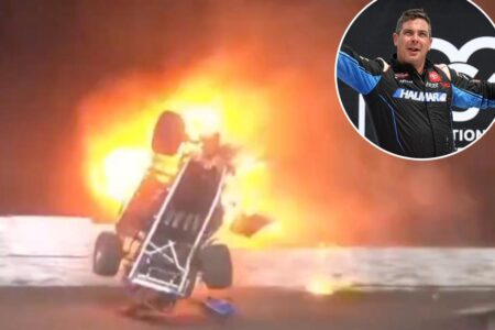 NASCAR driver Stewart Friesen hospitalized in dirt track crash