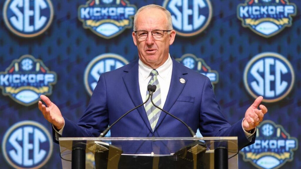 Greg Sankey jabs at Penn State’s James Franklin, Big Ten after coach’s SEC comments