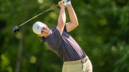 Davis Thompson makes late birdie to break out of a logjam and lead John Deere Classic