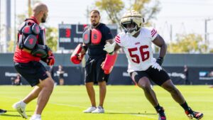 49ers’ Tarron Jackson conscious, can feel extremities after being stretchered off field