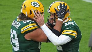 David Bakhtiari pokes fun at Aaron Rodgers’s mystery wedding