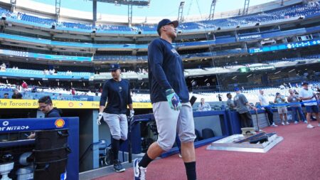 Aaron Judge is out for the Yankees’ game against the Phillies because of an elbow injury