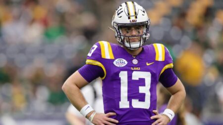 LSU QB Garrett Nussmeier ‘fine’ after knee bump with lineman at practice