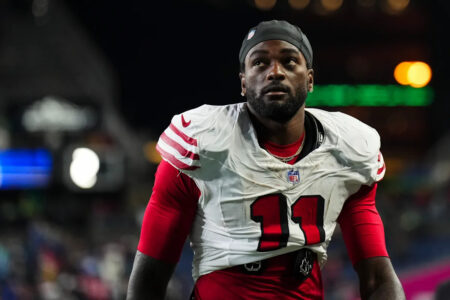49ers coach Kyle Shanahan doesn’t expect Brandon Aiyuk to return from ACL injury until October at the earliest