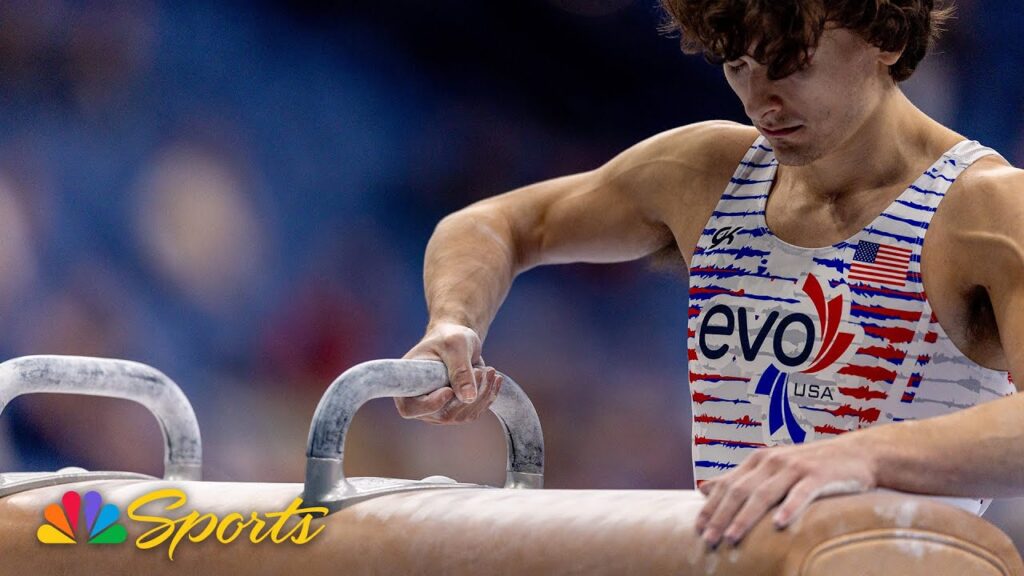 Stephen Nedoroscik goes off pommel horse early on Day 2 at US Gymnastics Championships | NBC Sports