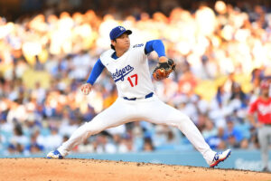 Shohei Ohtani gets his first Dodgers win and strikes out season-high 9 on his bobblehead night