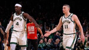 Holiday says Pritchard was toughest Celtics teammate to guard – NBC Sports Boston