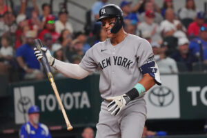 Aaron Judge strikes out twice in return from IL, Yankees shut out by Rangers for fifth straight loss