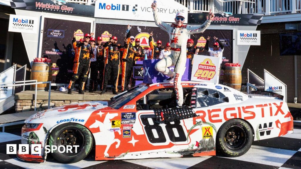 Connor Zilisch: Nascar driver breaks collarbone in fall celebrating win
