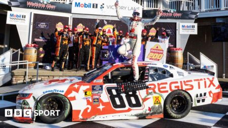 Connor Zilisch: Nascar driver breaks collarbone in fall celebrating win