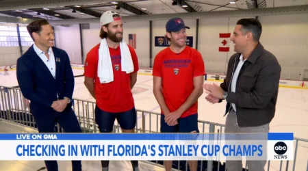 Panthers players Aaron Ekblad, Carter Verhaeghe make appearance on Good Morning America