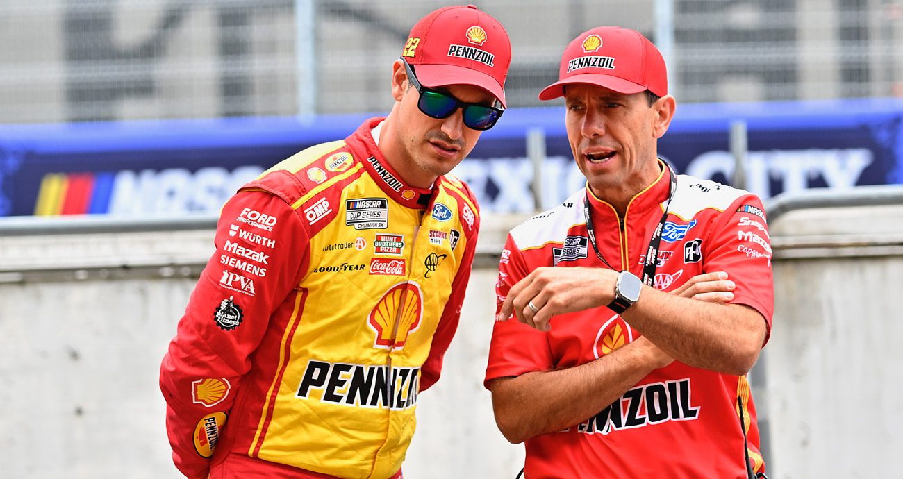 Joey Logano and crew chief Paul Wolfe.