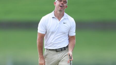 Rory McIlroy bladed a bunker shot and somehow managed to make birdie