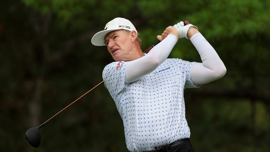 Ernie Els leads after 36 holes Ally Challenge