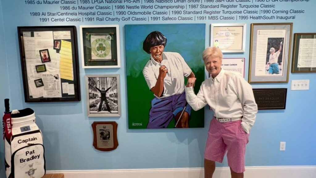 Pat Bradley gives a tour of new memorabilia room at TPC Boston