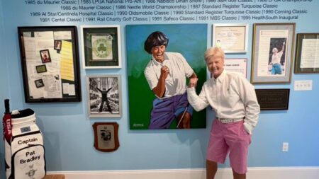 Pat Bradley gives a tour of new memorabilia room at TPC Boston