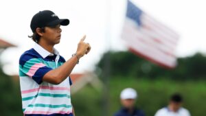 How did Charlie Woods fare in the first round of the Junior Players?