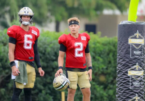Saints coach Kellen Moore not ready to name QB starter between Spencer Rattler, Tyler Shough: ‘It’s really, really close’