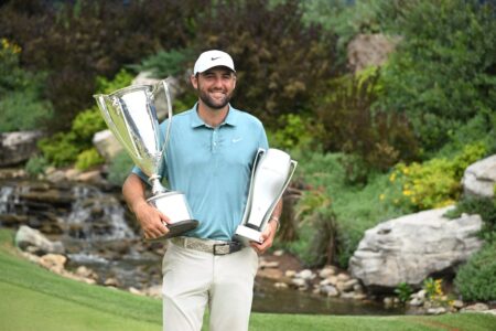 Robert MacIntyre blows four-shot lead as Scottie Scheffler wins BMW Championship