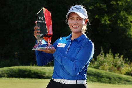 Miranda Wang wins first LPGA title at FM Championship. Lawrence wins in Switzerland