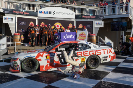 NASCAR’s Connor Zilisch breaks collarbone after falling from atop car celebrating Xfinity Series win