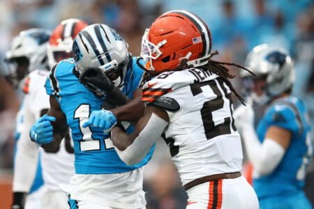 Panthers’ Xavier Legette, Browns’ Rayshawn Jenkins ejected for fighting during 1st quarter of preseason opener