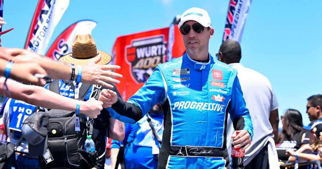 Denny Hamlin fires back at NASCAR after winning pole, pressed whether trial is good for the sport