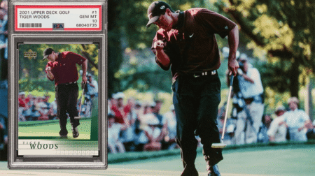 Bought for , Type 1 photo was used for Tiger Woods’ rookie card