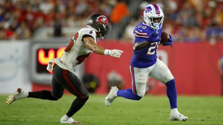 Frank Gore Jr. was NFL’s only player with 100+ yards rushing and receiving this preseason