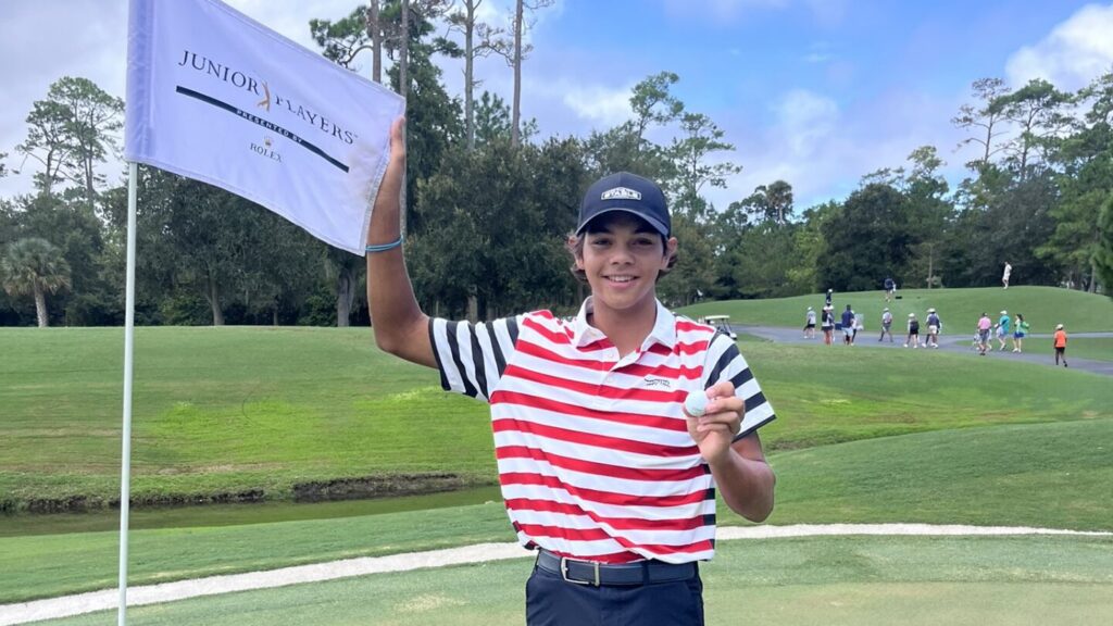 Watch: Charlie Woods aces TPC Sawgrass’ third hole during AJGA Junior Players